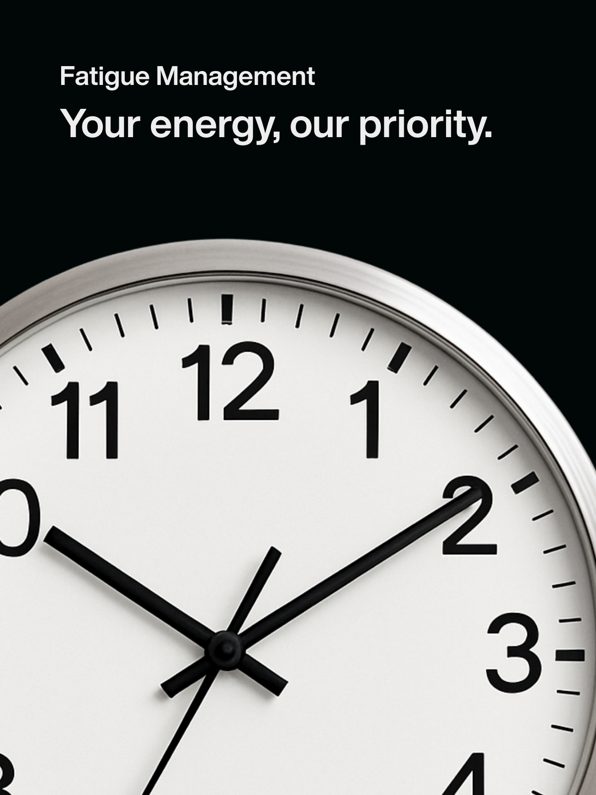 Close-up of a clock symbolizing fatigue management and prioritizing personal energy